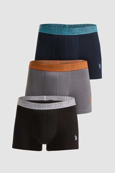 Erkek Siyah 3'lü Boxer Takımı