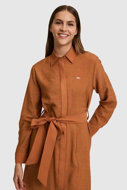 Kadın Gül Kurusu Dokuma Elbise
