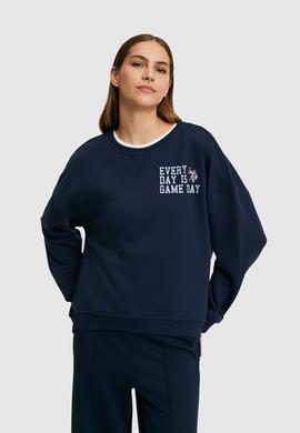 Kadın Lacivert Bisiklet Yaka Sweatshirt - 50271646025