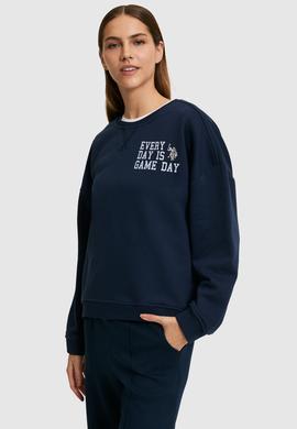 Kadın Lacivert Bisiklet Yaka Sweatshirt - 50271646025