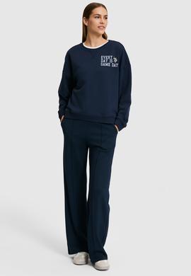 Kadın Lacivert Bisiklet Yaka Sweatshirt - 50271646025