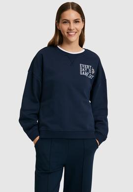 Kadın Lacivert Bisiklet Yaka Sweatshirt - 50271646025