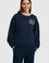 Kadın Lacivert Bisiklet Yaka Sweatshirt