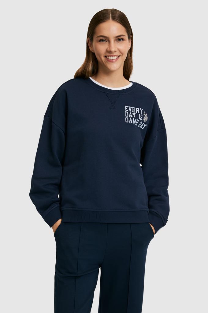Kadın Lacivert Bisiklet Yaka Sweatshirt