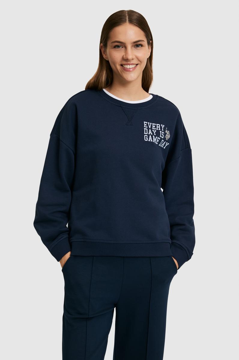 Kadın Lacivert Bisiklet Yaka Sweatshirt