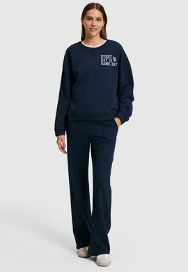 Kadın Lacivert Bisiklet Yaka Sweatshirt - 50271646025
