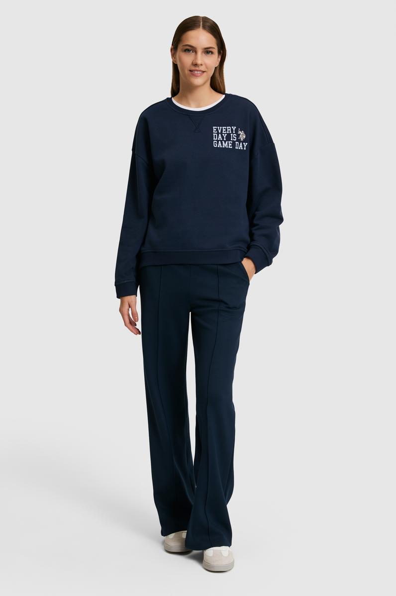 Kadın Lacivert Bisiklet Yaka Sweatshirt