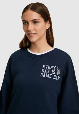Kadın Lacivert Bisiklet Yaka Sweatshirt - 50271646025