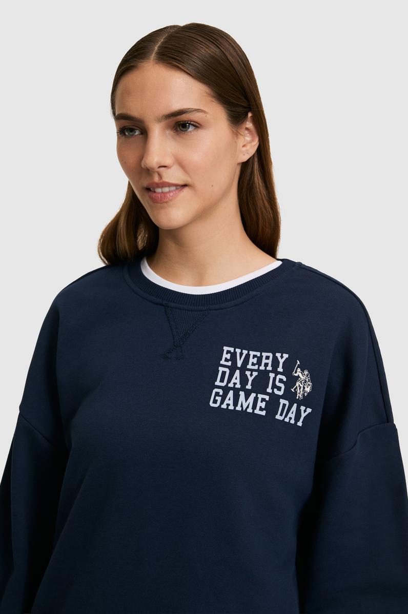 Kadın Lacivert Bisiklet Yaka Sweatshirt