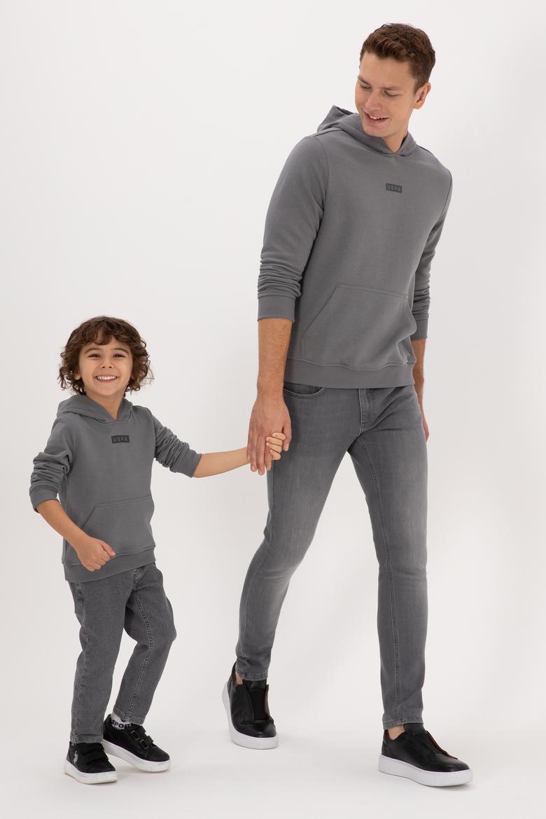 Erkek Çocuk Gri Kapüşonlu Sweatshirt - 50293515011