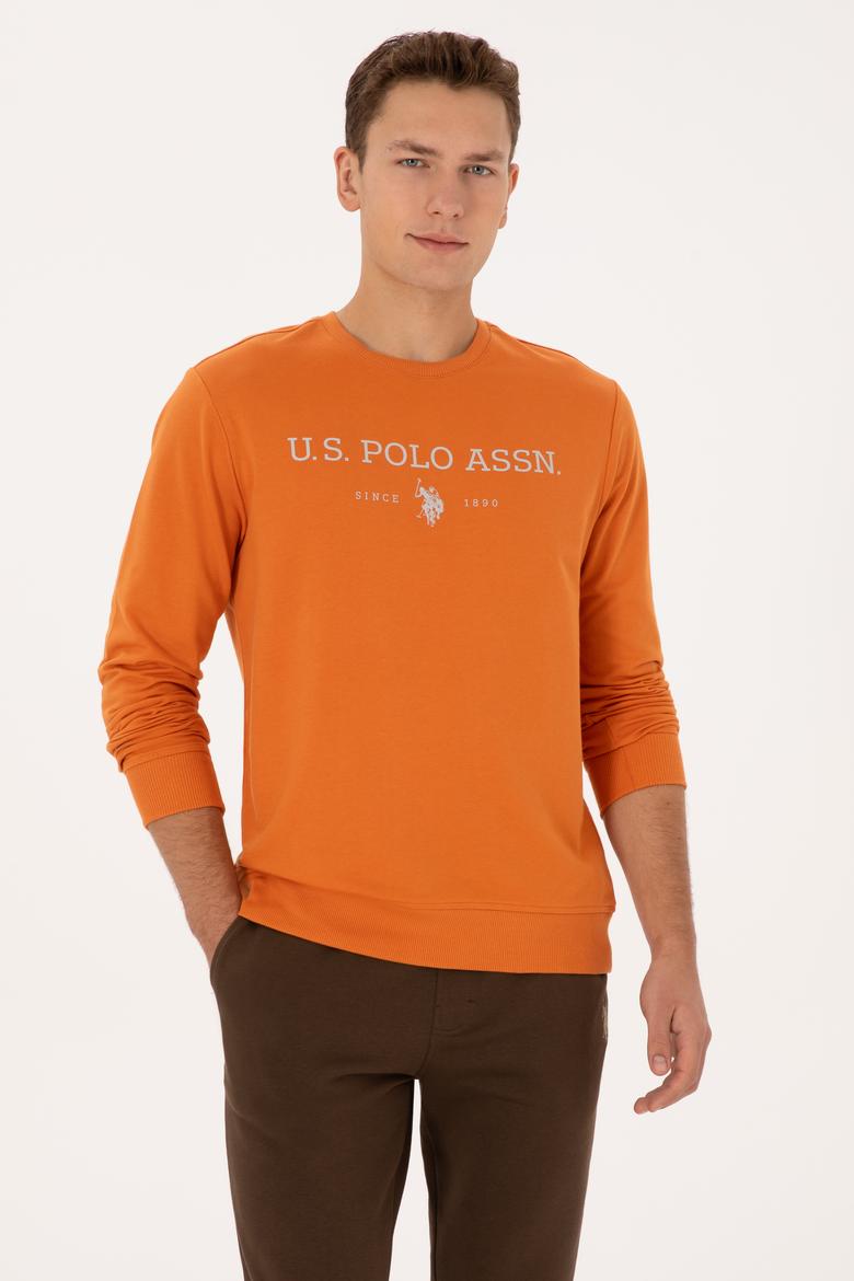 Erkek Regular Fit Bisiklet Yaka Bakır İnce Basic Sweatshirt