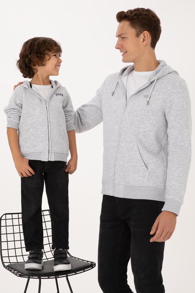 Erkek Regular Fit Açık Gri Şardonlu Örme Hırka - 50313755123