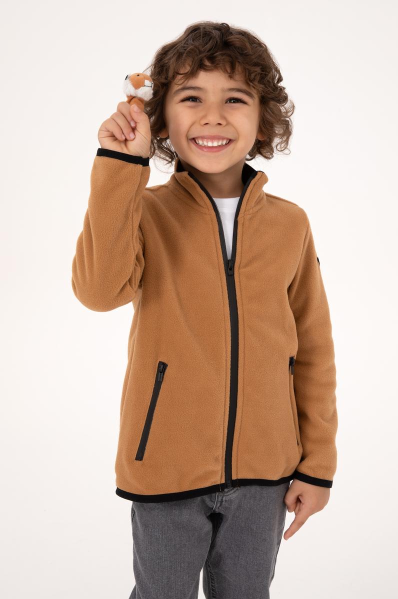 Erkek Çocuk Camel Polar Örme Hırka