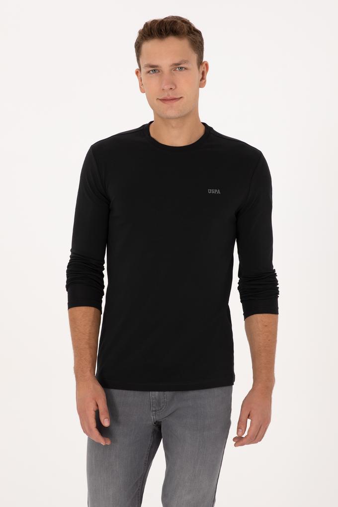 Erkek Slim Fit Bisiklet Yaka Siyah Süprem Basic Sweatshirt