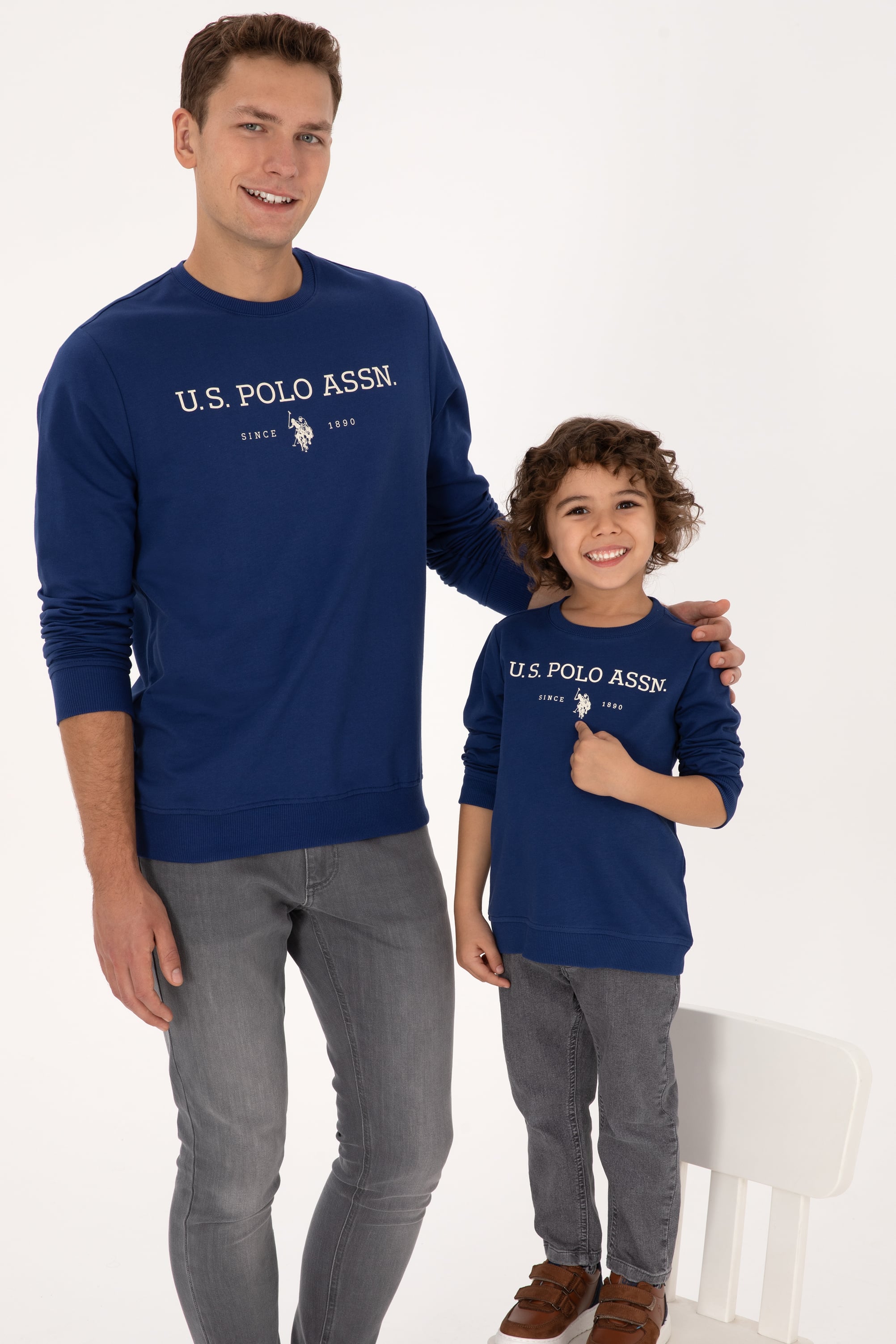 Erkek Regular Fit Bisiklet Yaka İndigo İnce Basic Sweatshirt - Image 3