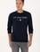 Erkek Regular Fit Bisiklet Yaka Lacivert İnce Basic Sweatshirt
