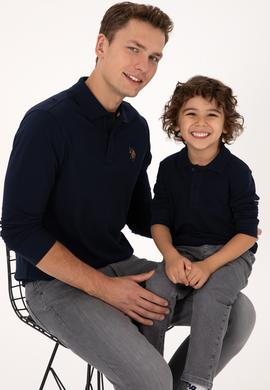 Erkek Regular Fit Polo Yaka Lacivert Basic Sweatshirt - 50313772023
