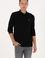Erkek Regular Fit Polo Yaka Siyah Basic Sweatshirt