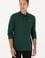 Erkek Regular Fit Polo Yaka Koyu Yeşil Basic Sweatshirt