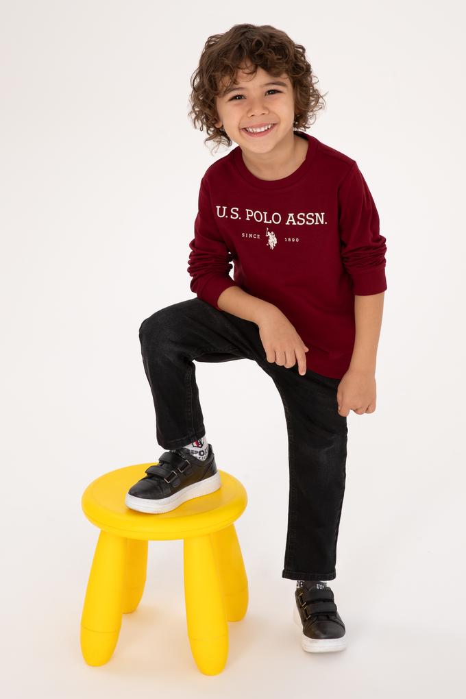 Erkek Çocuk Bordo Bisiklet Yaka Sweatshirt