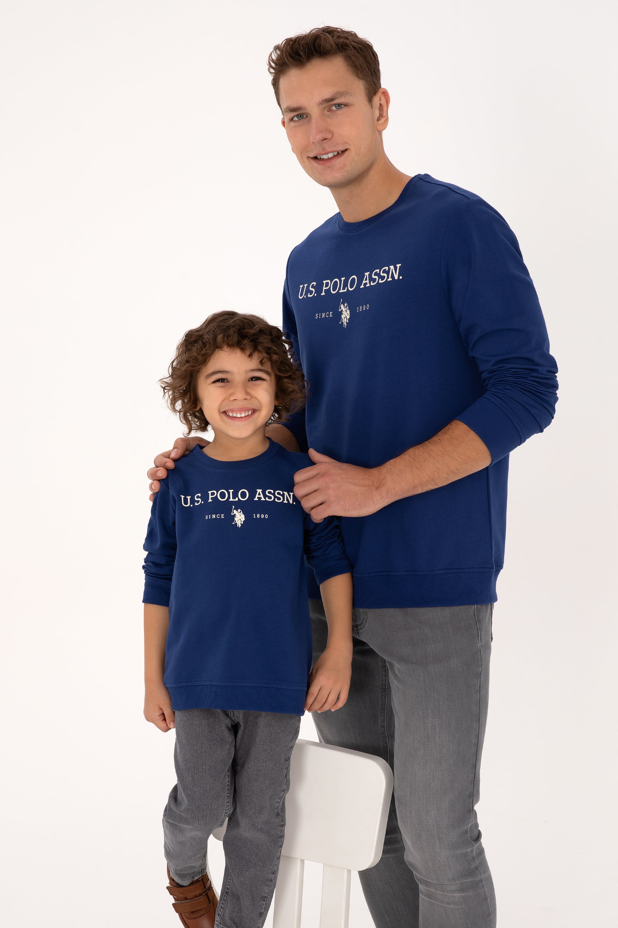 Erkek Çocuk İndigo Bisiklet Yaka Sweatshirt