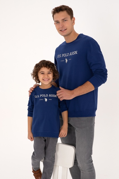 Erkek Çocuk İndigo Bisiklet Yaka Sweatshirt