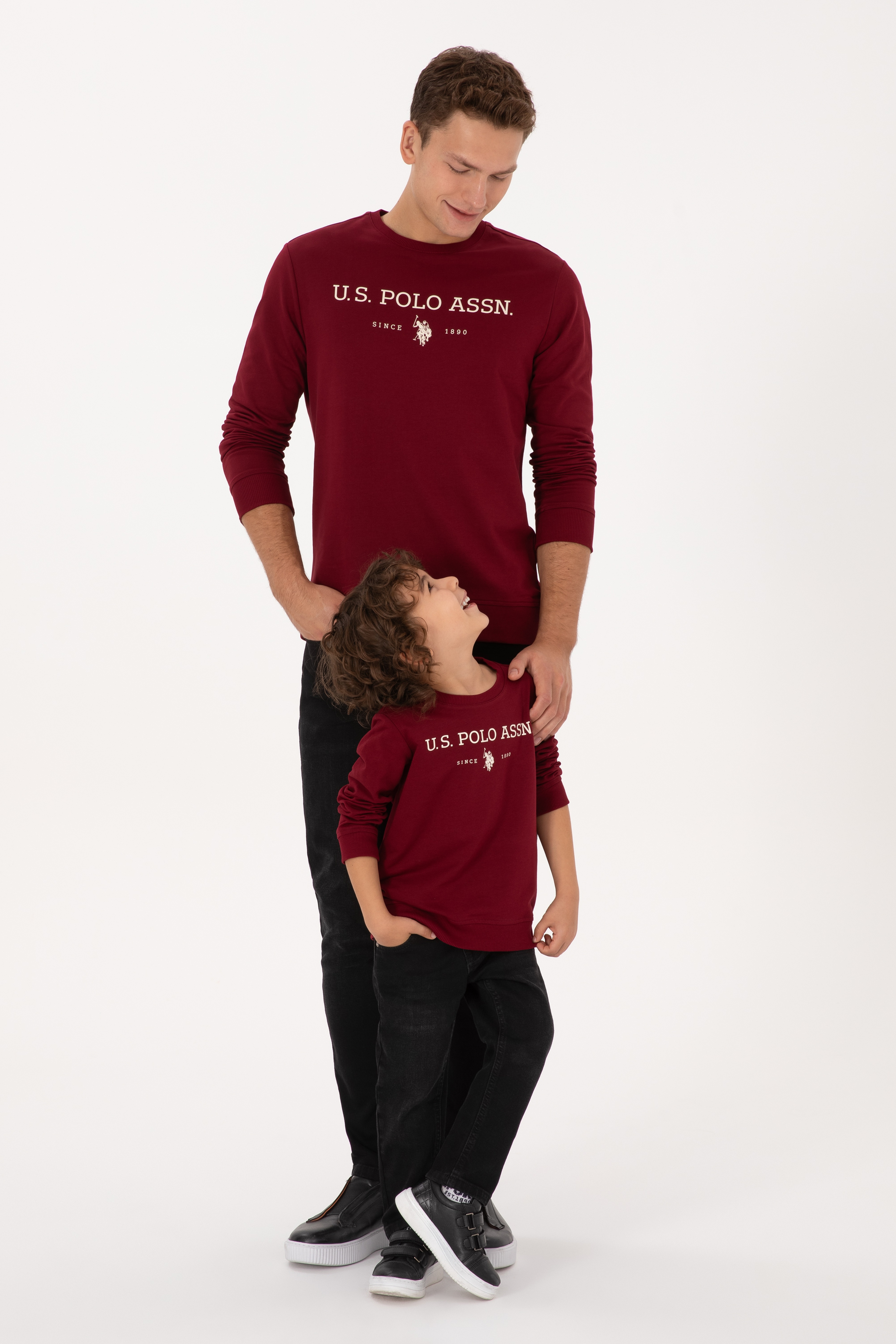 Erkek Çocuk Bordo Bisiklet Yaka Sweatshirt - Image 4