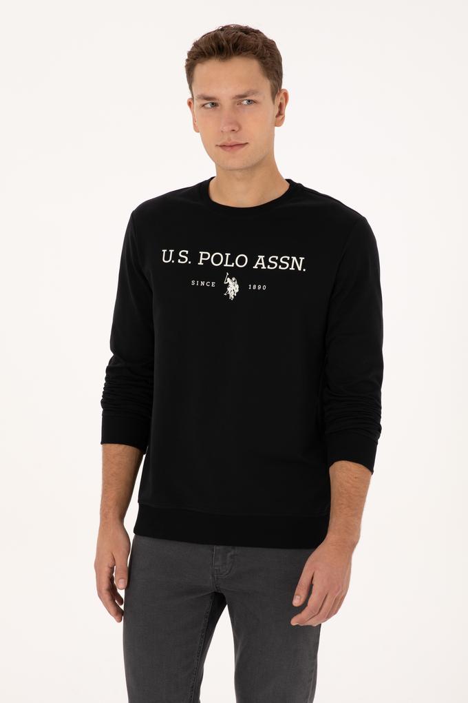 Erkek Regular Fit Bisiklet Yaka Siyah İnce Basic Sweatshirt