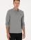 Erkek Regular Fit Polo Yaka Grı Melanj Basic Sweatshirt