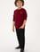 Erkek Çocuk Bordo Basic Bisiklet Yaka Sweatshirt