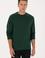 Erkek Regular Fit Bisiklet Yaka Koyu Yeşil İnce Basic Sweatshirt