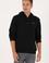 Erkek Regular Fit Kapüşonlu Şardonlu Siyah Basic Sweatshirt