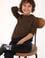 Erkek Çocuk Kahverengi Basic Bisiklet Yaka Sweatshirt