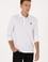 Erkek Regular Fit Polo Yaka Beyaz Basic Sweatshirt