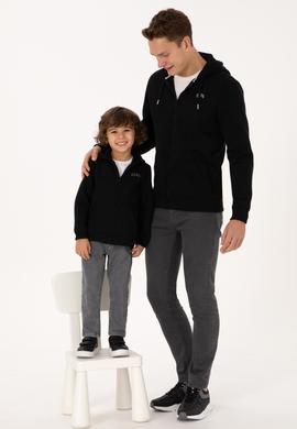 Erkek Regular Fit Siyah Şardonlu Örme Hırka - 50313755021
