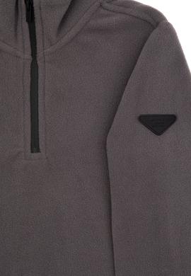 Erkek Çocuk Gri Yarım Fermuarlı Polar Sweatshirt - 50313841108