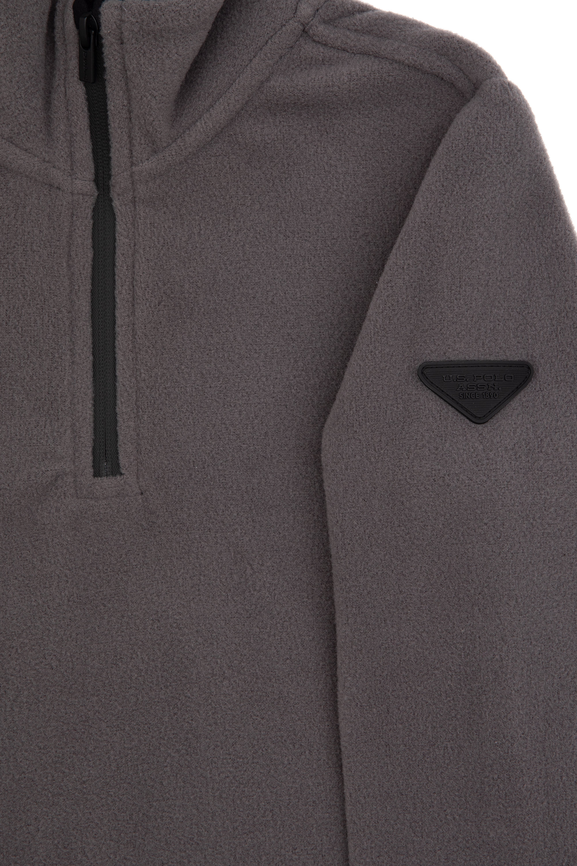 Erkek Çocuk Gri Yarım Fermuarlı Polar Sweatshirt - Image 7