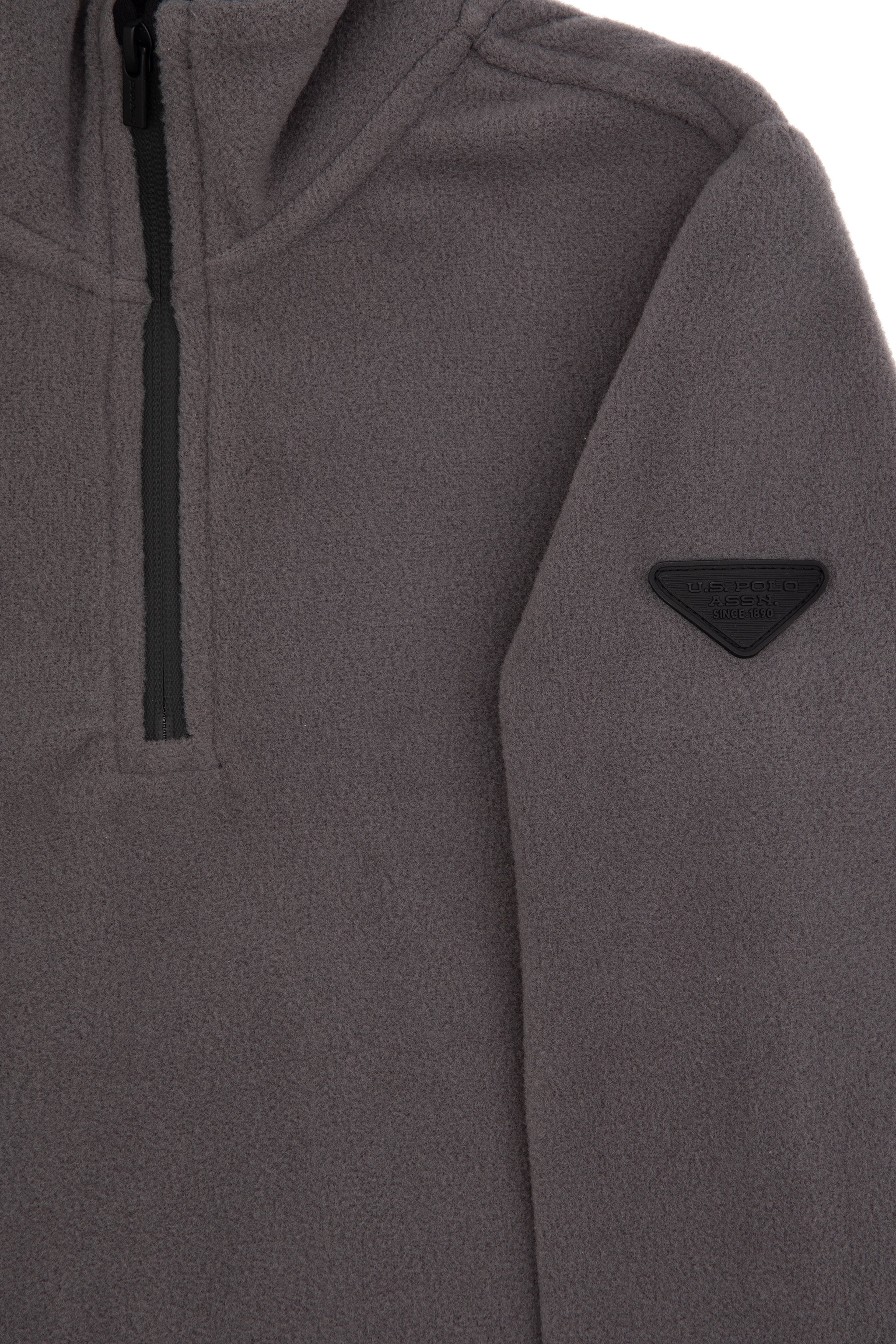 Erkek Çocuk Gri Yarım Fermuarlı Polar Sweatshirt