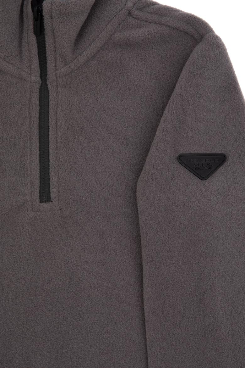Erkek Çocuk Gri Yarım Fermuarlı Polar Sweatshirt - 50313841108