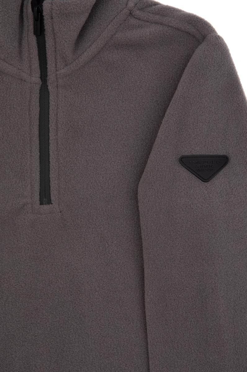 Erkek Çocuk Gri Yarım Fermuarlı Polar Sweatshirt