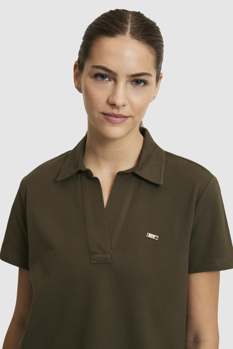 Kadın Koyu Haki Basic Tişört - 50323447084