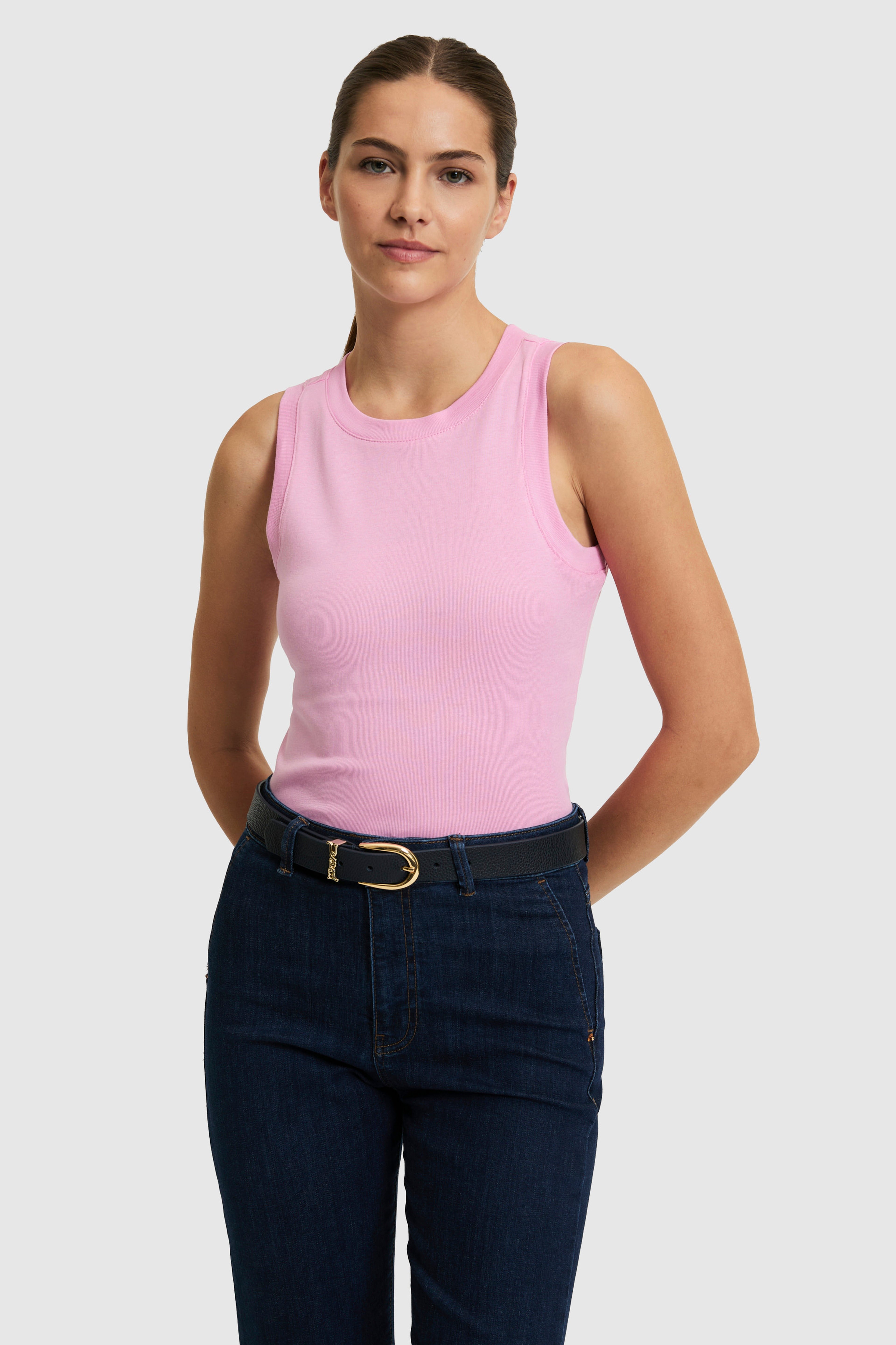 Kadın Pembe Bisiklet Yaka Basic Tişört