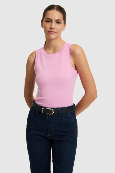 Kadın Pembe Bisiklet Yaka Basic Tişört