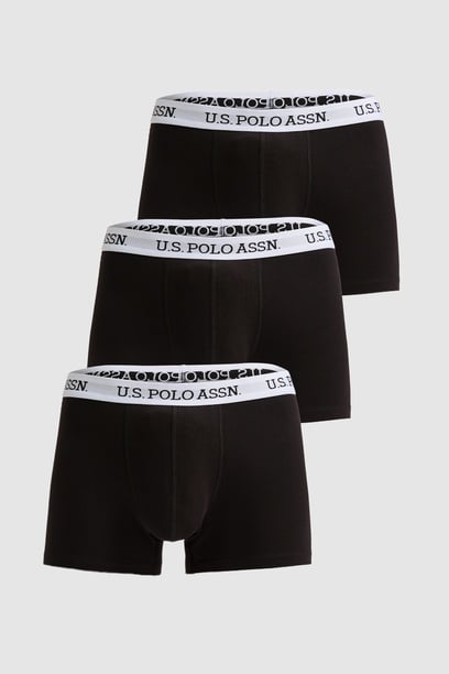 Erkek Siyah 3'lü Boxer Takımı