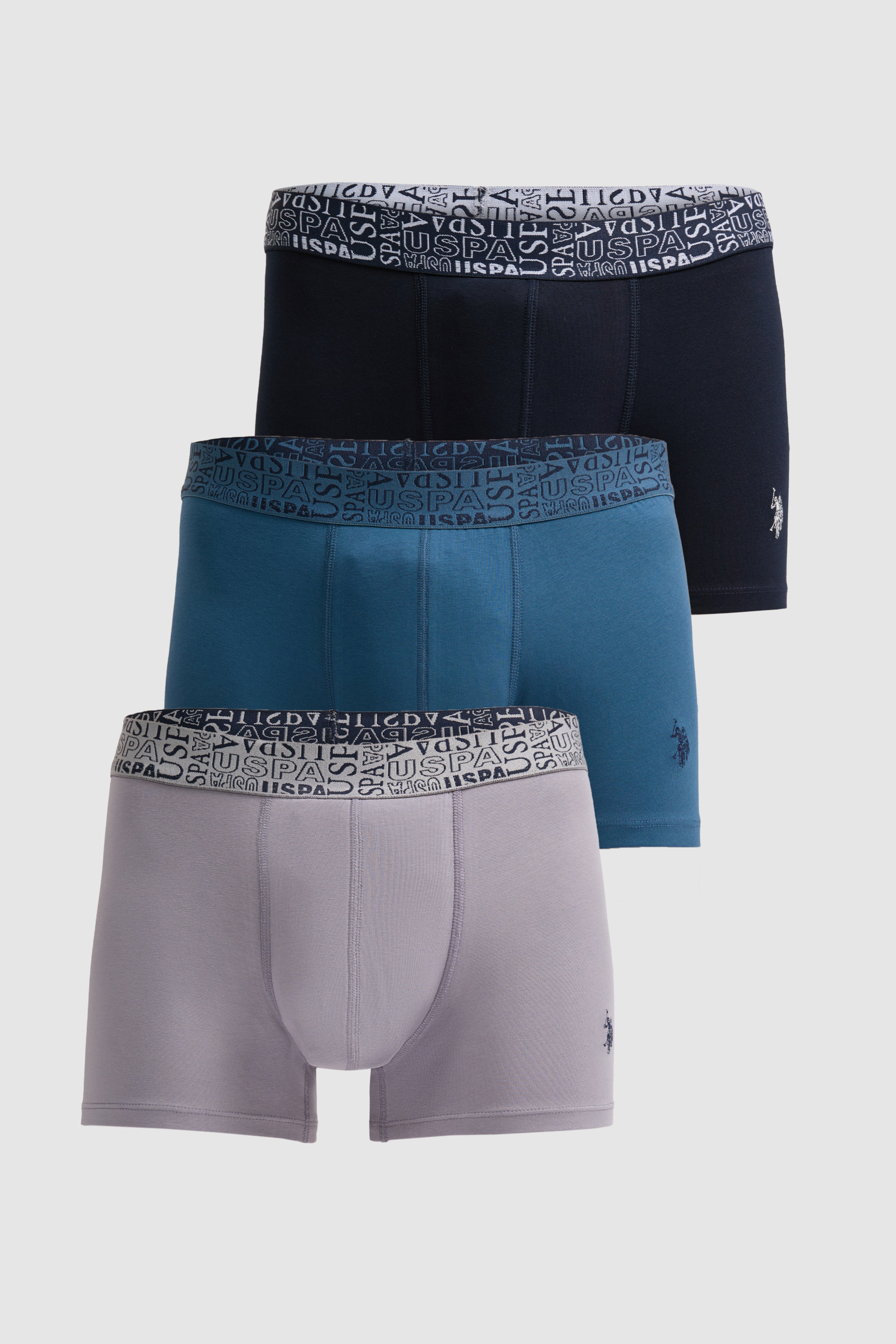 Erkek Lacivert 3'lü Boxer Takımı