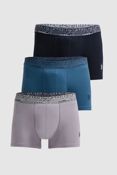 Erkek Lacivert 3'lü Boxer Takımı