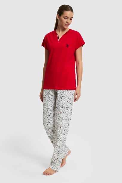 Kadın Kırmızı Pijama Takımı