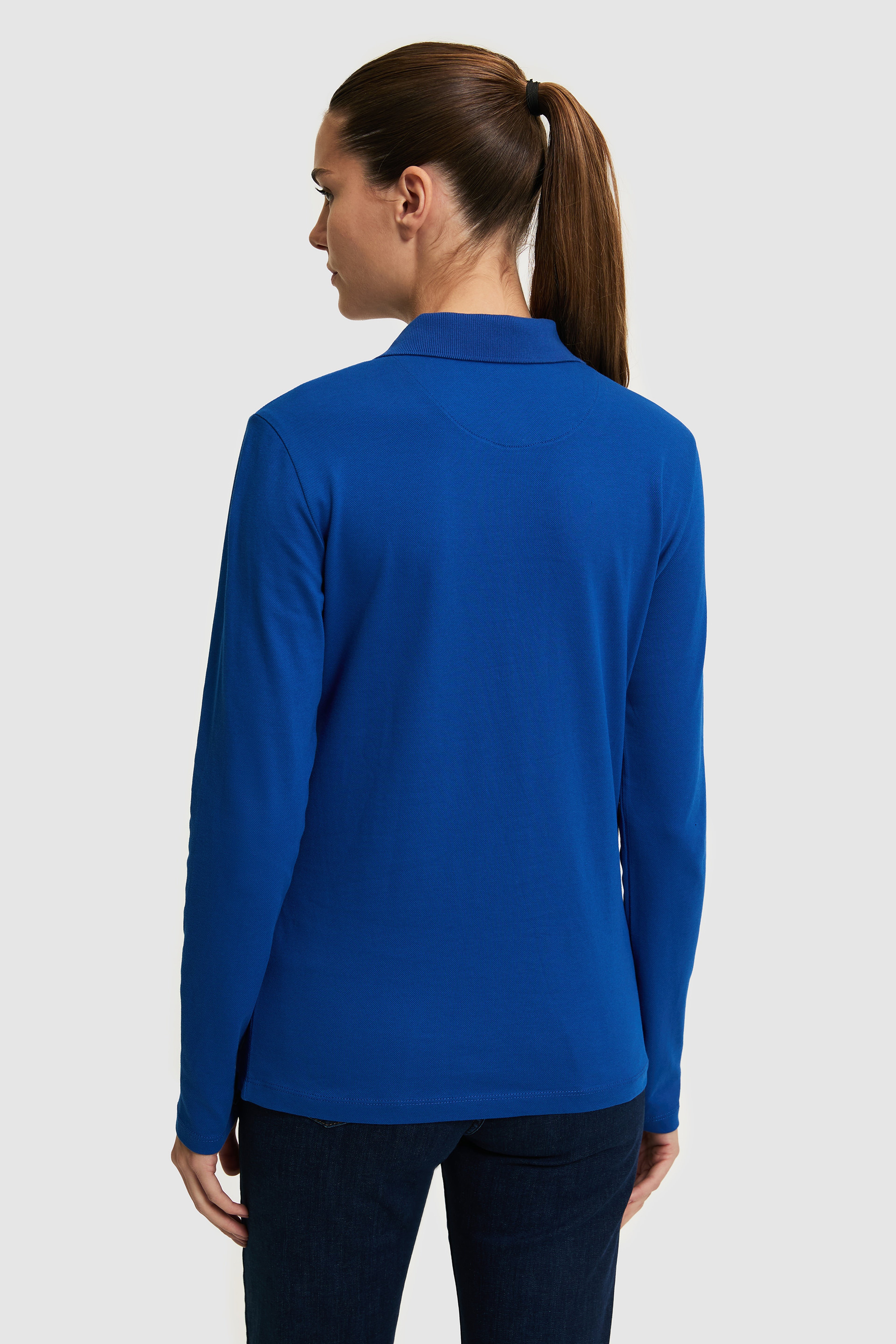 Kadın Saks Basic Polo Yaka Sweatshirt