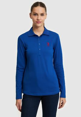 Kadın Saks Basic Polo Yaka Sweatshirt - 50271573024