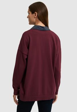 Kadın Bordo Polo Yaka Kazak - 50314661011
